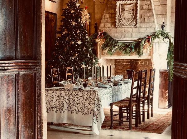 Summerill & Bishop Scalloped Dinner Plate With Olive Green Double Rim 28cm