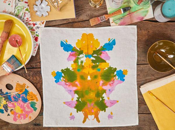 Summerill & Bishop Set Of 6 'Encre' Linen Napkins 50x50cm