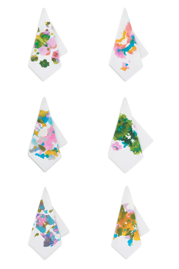 summerill & bishop Set of 6 'Encre' Linen Napkins 50x50cm