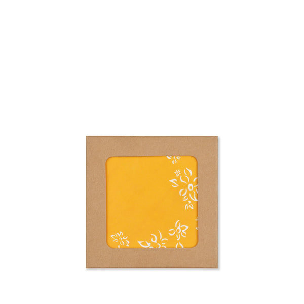 summerill & bishop Set of 6 Falling Flower Cork-Backed Coasters in Lemon Yellow