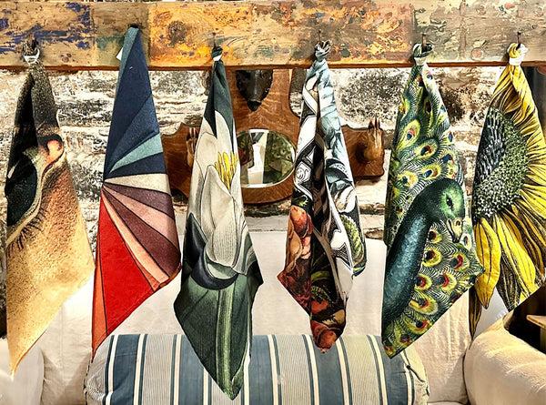 Summerill & Bishop Set Of 6 Mixed S&B X John Derian Linen Napkins 50x50cm