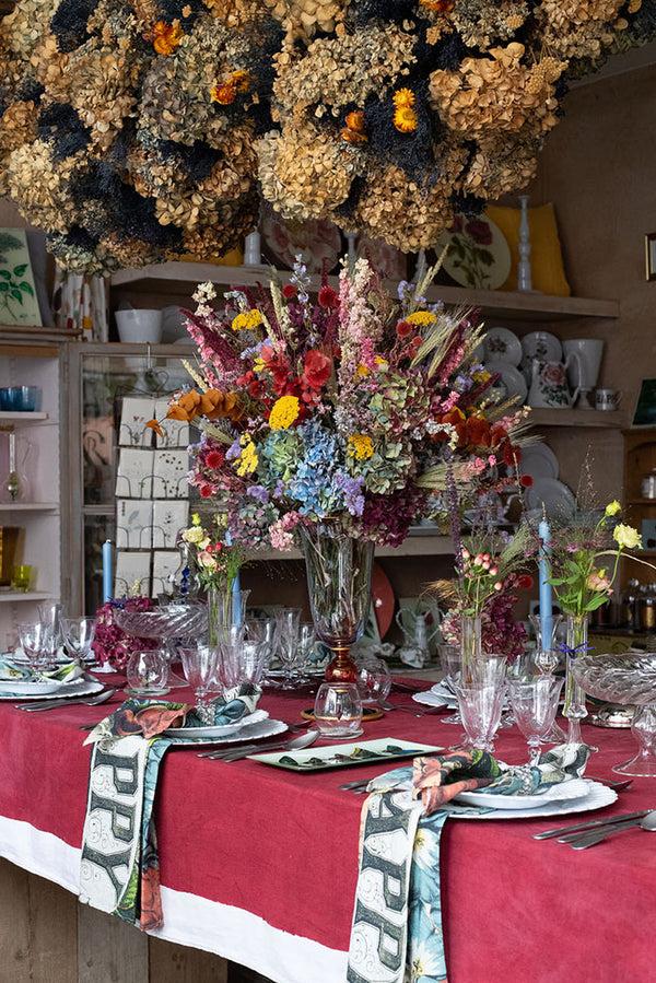 Summerill & Bishop Set Of 6 Mixed S&B X John Derian Linen Napkins 50x50cm