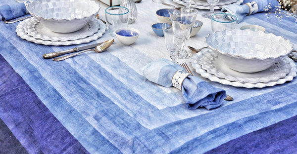 Summerill & Bishop 'Shades Of Blue' Linen Napkin In Blue 50x50cm
