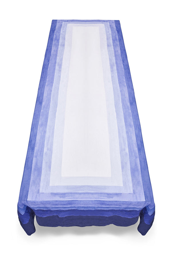 Summerill & Bishop 'Shades Of Blue' Striped Linen Tablecloth
