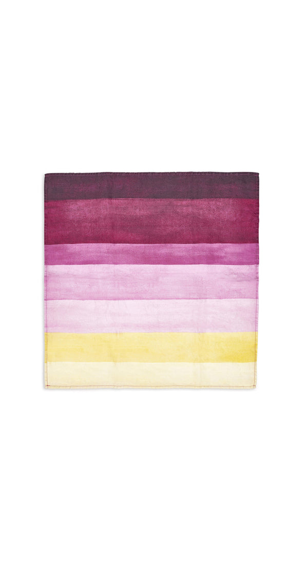 Summerill & Bishop 'Shades Of Pink' Linen Napkin In Pink & Yellow 50x50cm