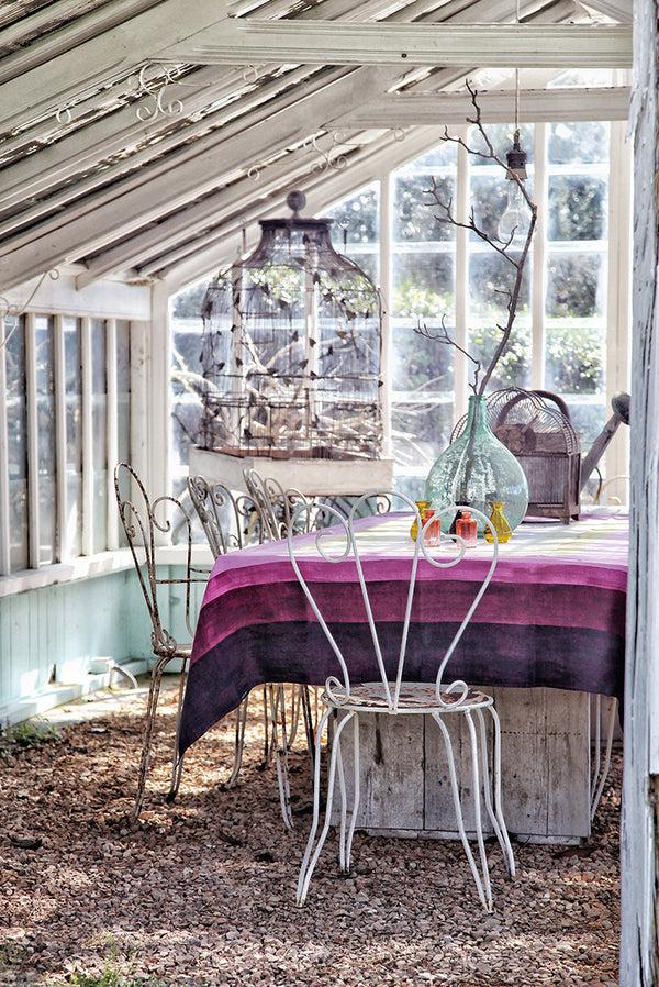 Summerill & Bishop 'Shades Of Pink' Linen Napkin In Pink & Yellow 50x50cm