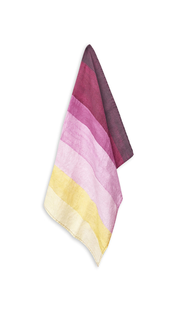 summerill & bishop 'Shades of Pink' Linen Napkin in Pink & Yellow 50x50cm