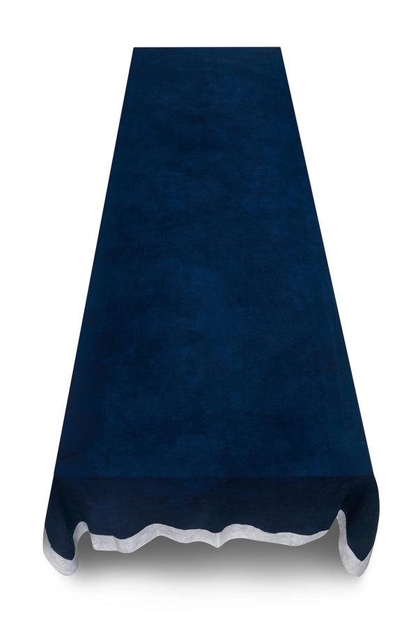 Summerill & Bishop 'Silver Edge' Linen Tablecloth In Midnight Blue