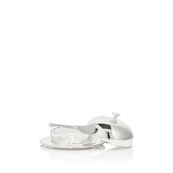 Summerill & Bishop Silver Plated Butter Dish & Knife 14cm