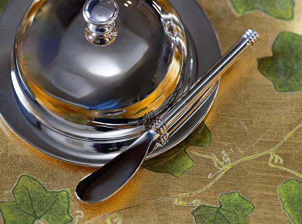 Summerill & Bishop Silver Plated Butter Dish & Knife 14cm