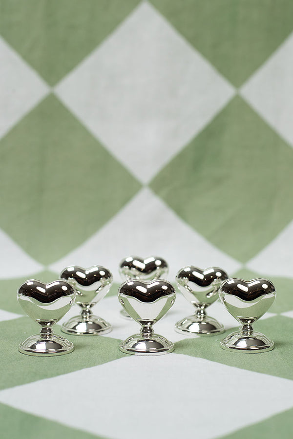 Summerill & Bishop Silver Plated Heart Placecard Holders Set Of 6