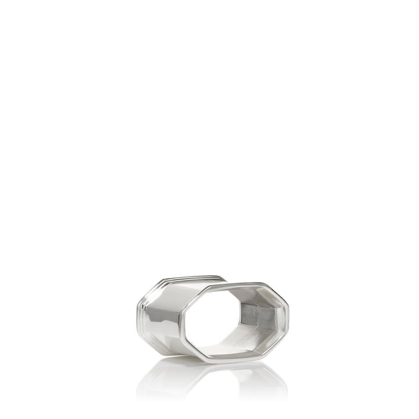 Summerill & Bishop Silver Plated Octagonal Napkin Rings Set Of 4