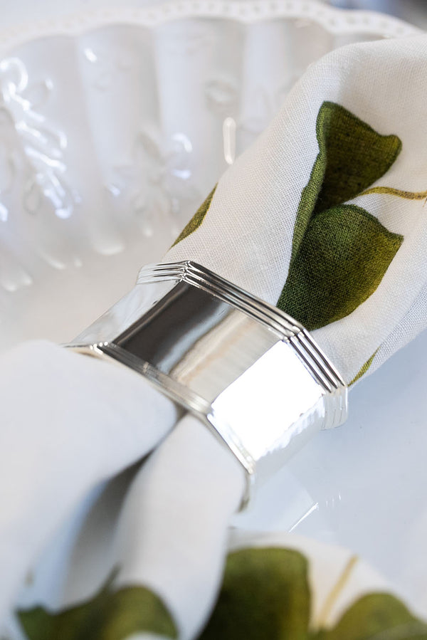 Summerill & Bishop Silver Plated Octagonal Napkin Rings Set Of 4