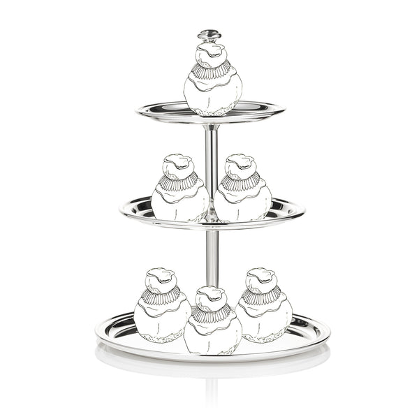 Summerill & Bishop Silver Plated Three Tier Cake Stand 30cm