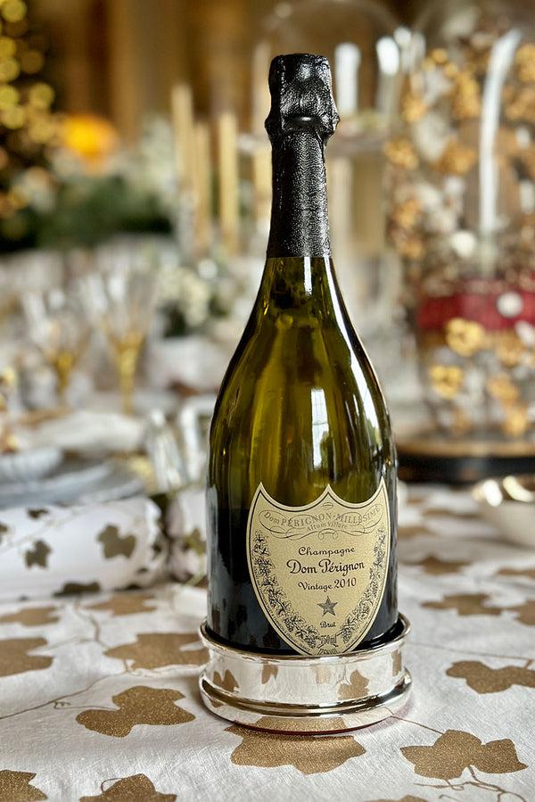 Summerill & Bishop Silver Plated & Wooden Bottle Coaster 10cm