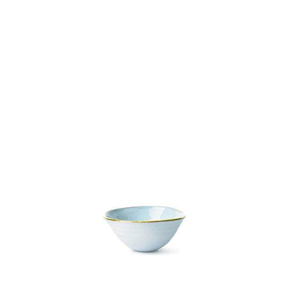 summerill & bishop Small Light Blue Ceramic Bowl with Gold Rim 6cm