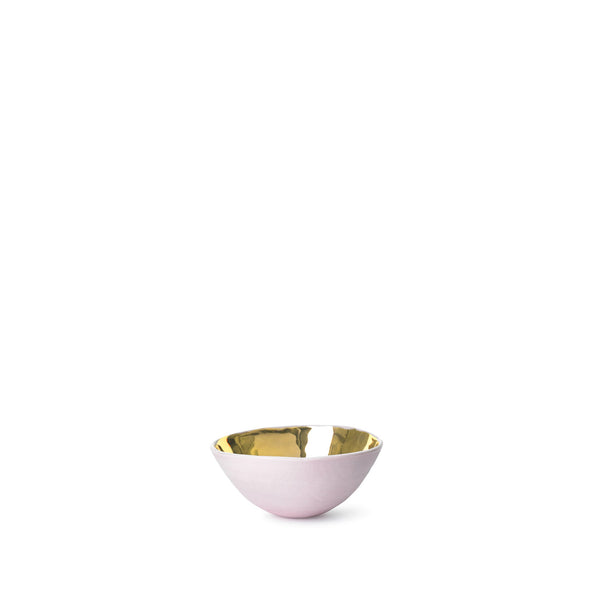 summerill & bishop Small Pink Ceramic Bowl with Gold Glaze 6cm