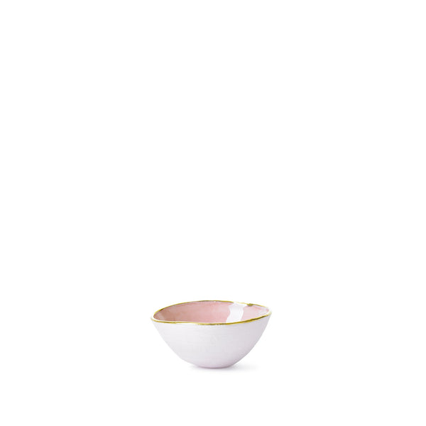 summerill & bishop Small Pink Ceramic Bowl with Gold Rim 6cm