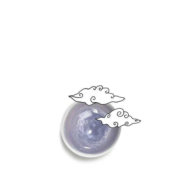 Summerill & Bishop Small Violet Porcelain Bowl With White Edge 8cm