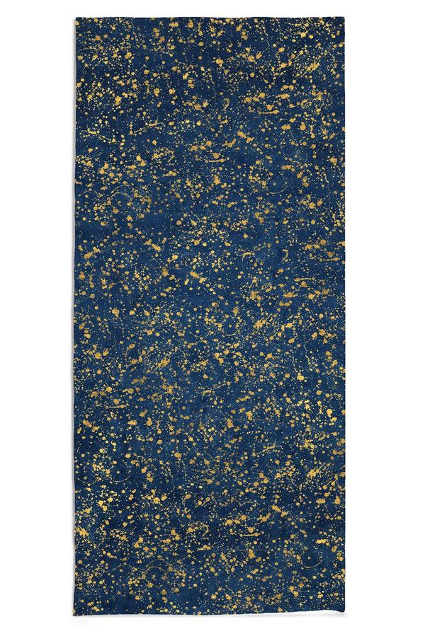 summerill & bishop Splatter Linen Tablecloth in Midnight Blue with Gold
