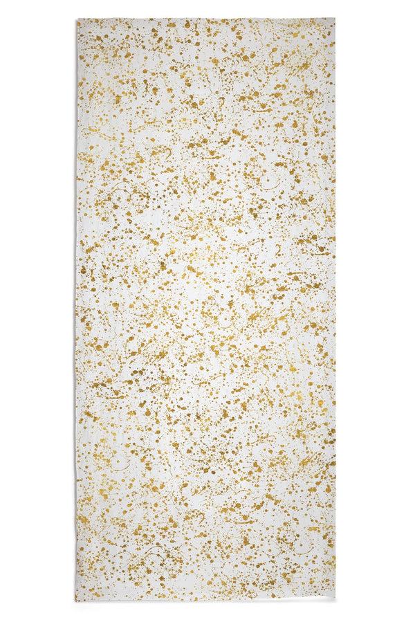summerill & bishop Splatter Linen Tablecloth in White & Gold