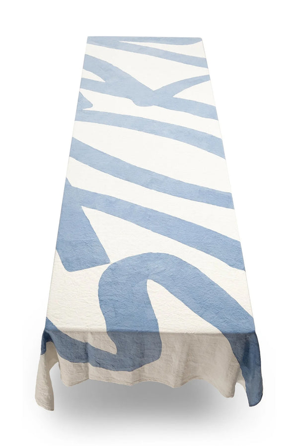 Summerill & Bishop 'Storm' Word Linen Tablecloth In Pale Powder Blue