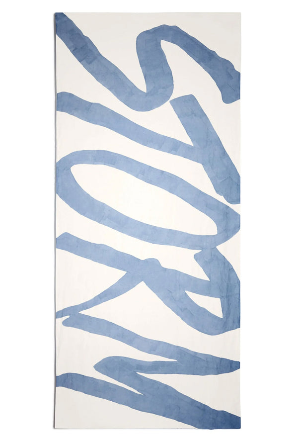 summerill & bishop 'Storm' Word Linen Tablecloth in Pale Powder Blue