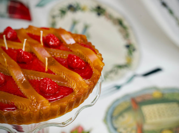 Summerill & Bishop Strawberry Fruit Tart Decorative Candle 24cm