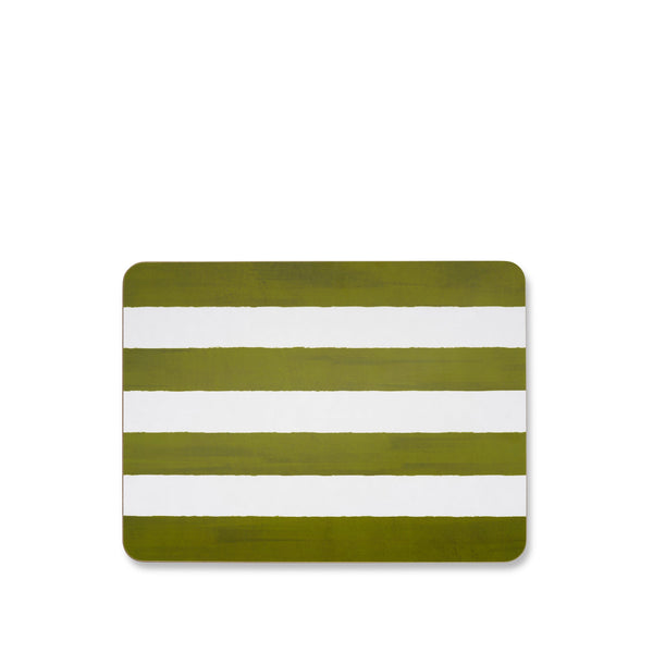 summerill & bishop 'Stripe' Cork-Backed Placemat in Avocado Green 29 x 38cm