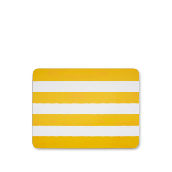 summerill & bishop 'Stripe' Cork-Backed Placemat in Lemon Yellow 29 x 38cm