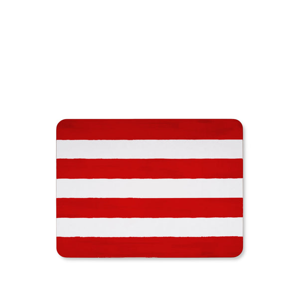 summerill & bishop 'Stripe' Cork-Backed Placemat in Red 29 x 38cm