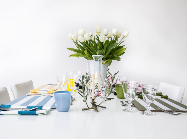 Summerill & Bishop 'Stripe' Cork-Backed Placemat In Rose Pink 29 X 38cm