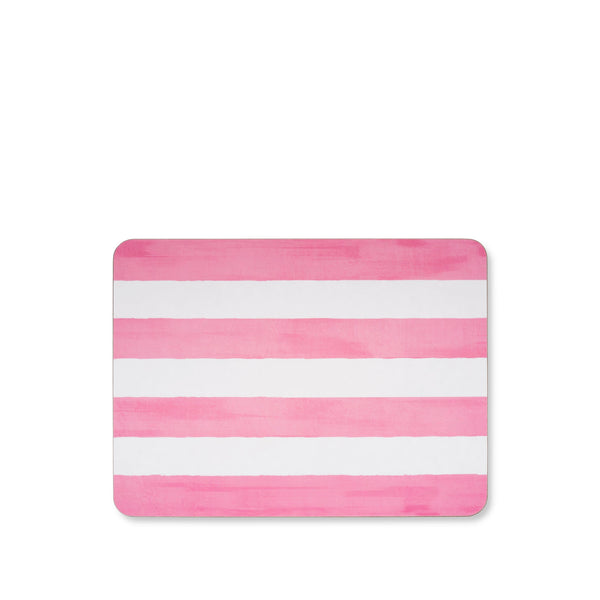 summerill & bishop 'Stripe' Cork-Backed Placemat in Rose Pink 29 x 38cm