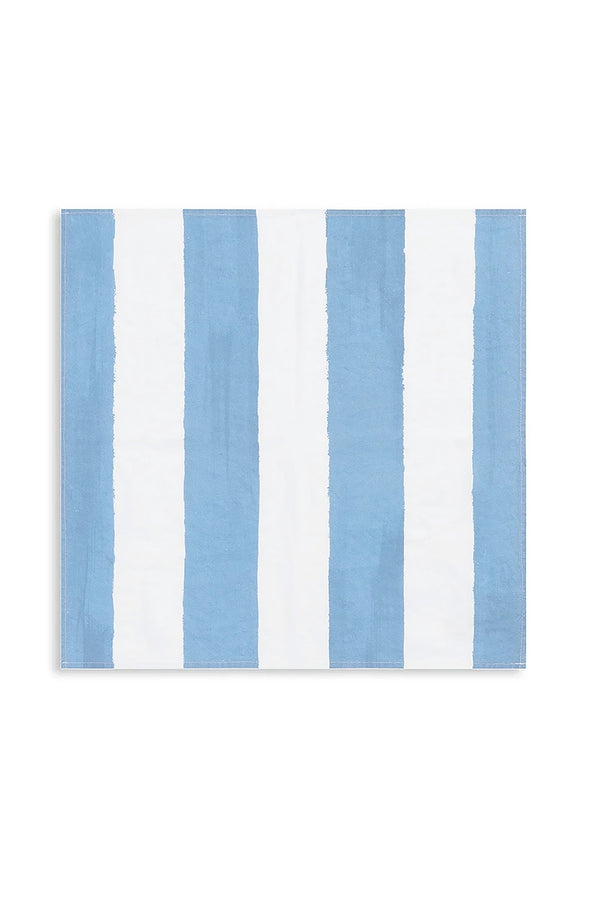 Summerill & Bishop 'Stripe' Linen Napkin In White & Pale Blue 50x50cm
