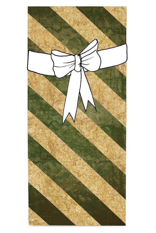 Summerill & Bishop 'Stripe' Linen Tablecloth In Gold And Avocado Green