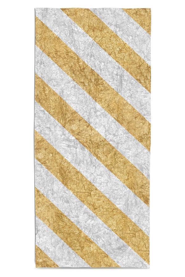 summerill & bishop Stripe Linen Tablecloth in Gold & Silver