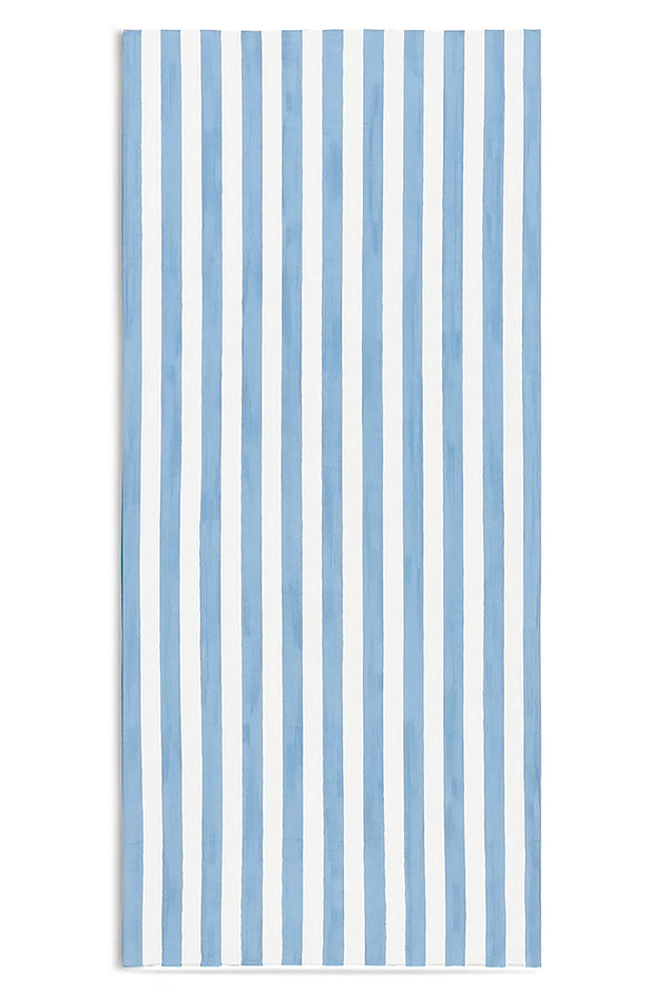 summerill & bishop 'Stripe' Linen Tablecloth in White & Pale Blue