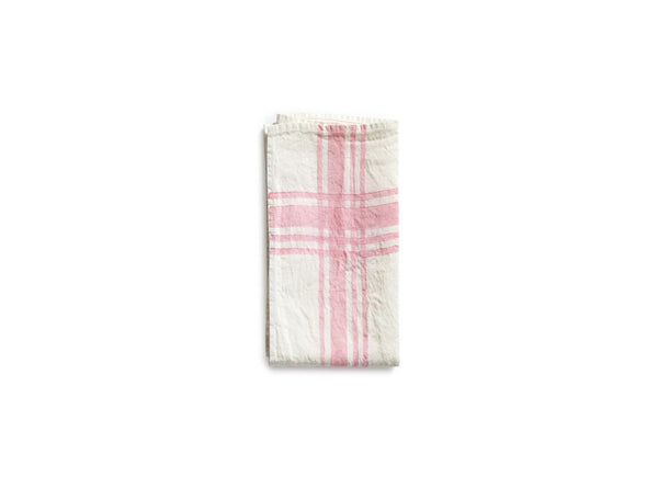 Summerill & Bishop Stripe Linen Tea Towel In Rose Pink 55x70cm
