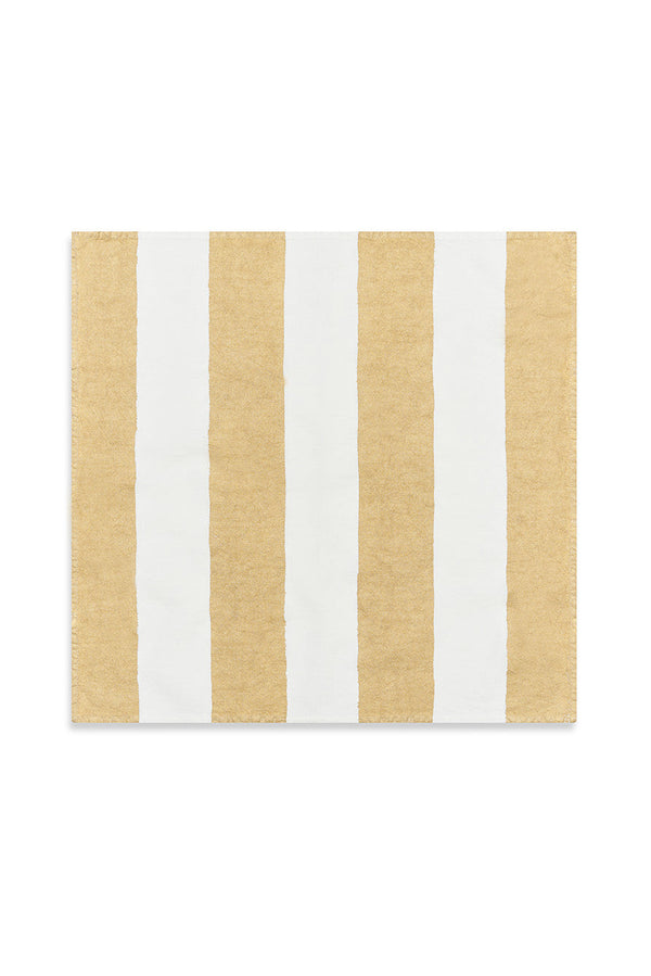 Summerill & Bishop 'Stripe' Screen Printed Linen Napkin In Gold 50x50cm