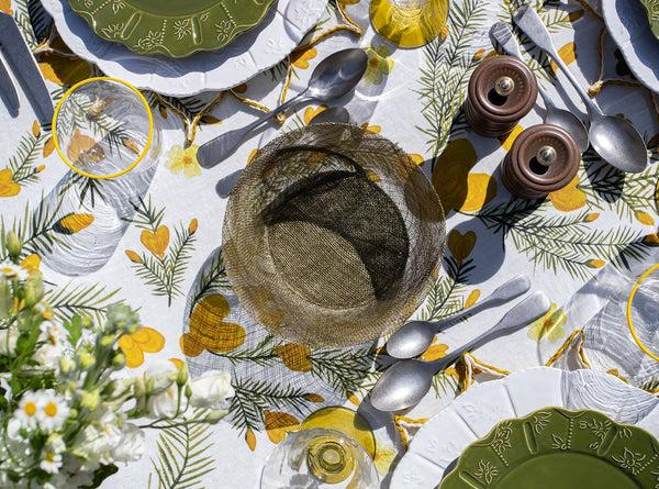 Summerill & Bishop Abaca Round Bread Basket In Sage