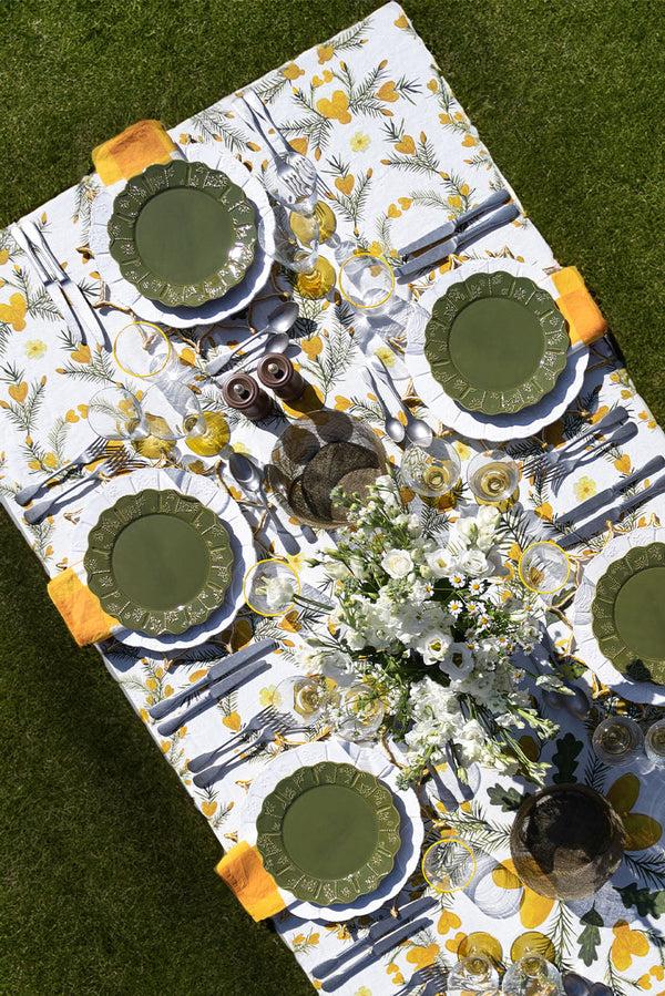 Summerill & Bishop Abaca Round Bread Basket In Sage