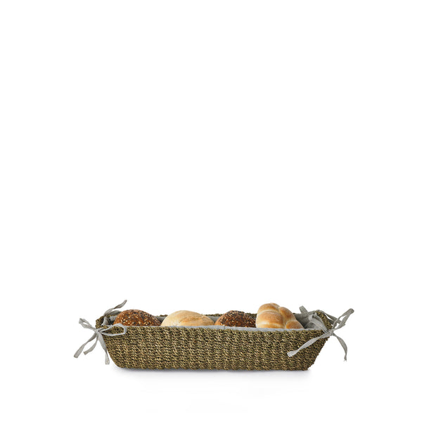 Summerill & Bishop Abaca Woven Bread Basket In Sage