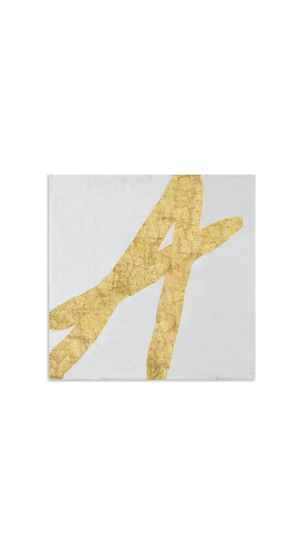 Summerill & Bishop Alphabet Napkin 'A' In Gold 50x50cm