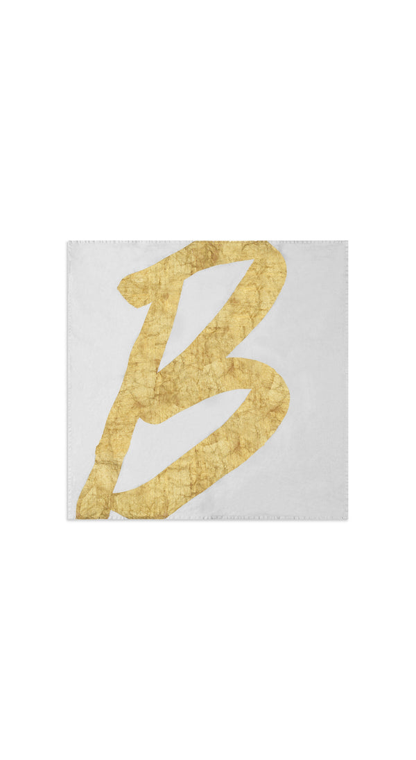 Summerill & Bishop Alphabet Napkin 'B' In Gold 50x50cm