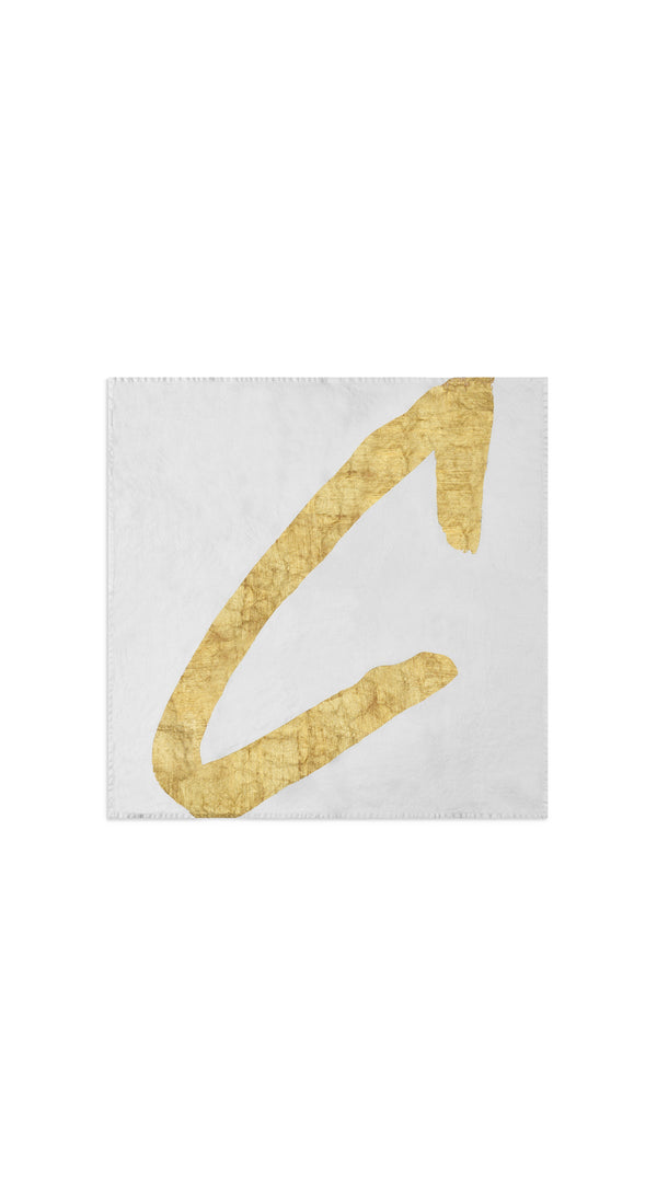 Summerill & Bishop Alphabet Napkin 'C' In Gold 50x50cm