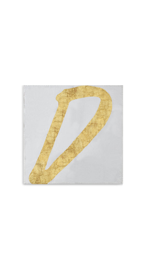 Summerill & Bishop Alphabet Napkin 'D' In Gold 50x50cm