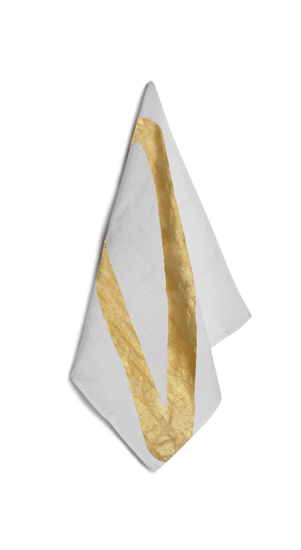 summerill & bishop Alphabet Napkin 'D' in Gold 50x50cm