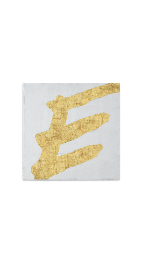 Summerill & Bishop Alphabet Napkin 'E' In Gold 50x50cm