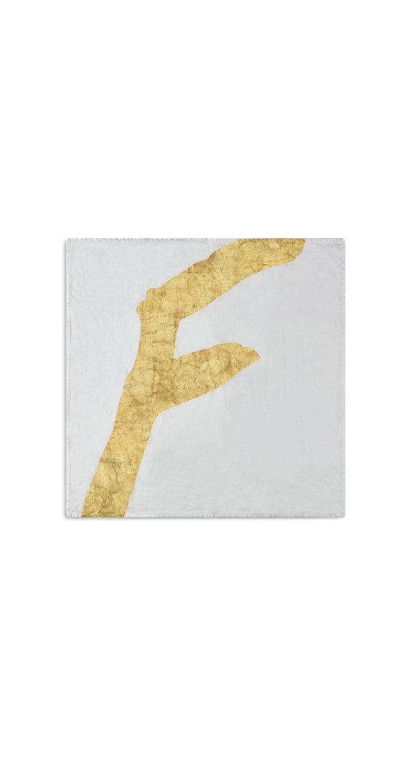 Summerill & Bishop Alphabet Napkin 'F' In Gold 50x50cm