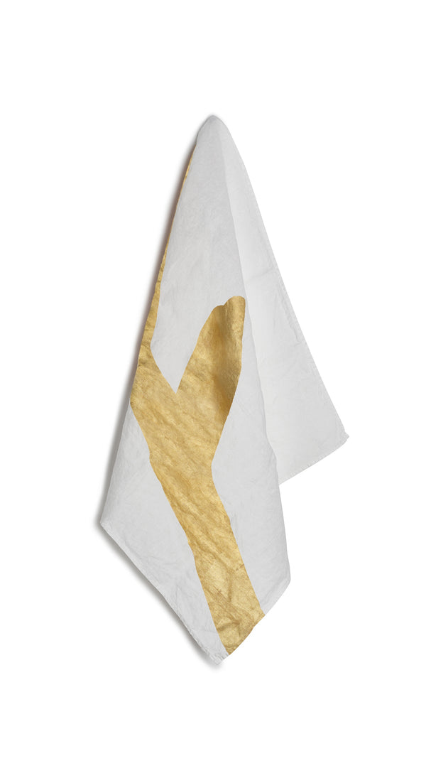 summerill & bishop Alphabet Napkin 'F' in Gold 50x50cm